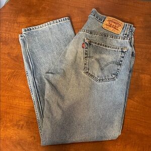 Levi's 505 36x32 Men's Regular Straight  Fit Classic Light Denim Blue Jeans